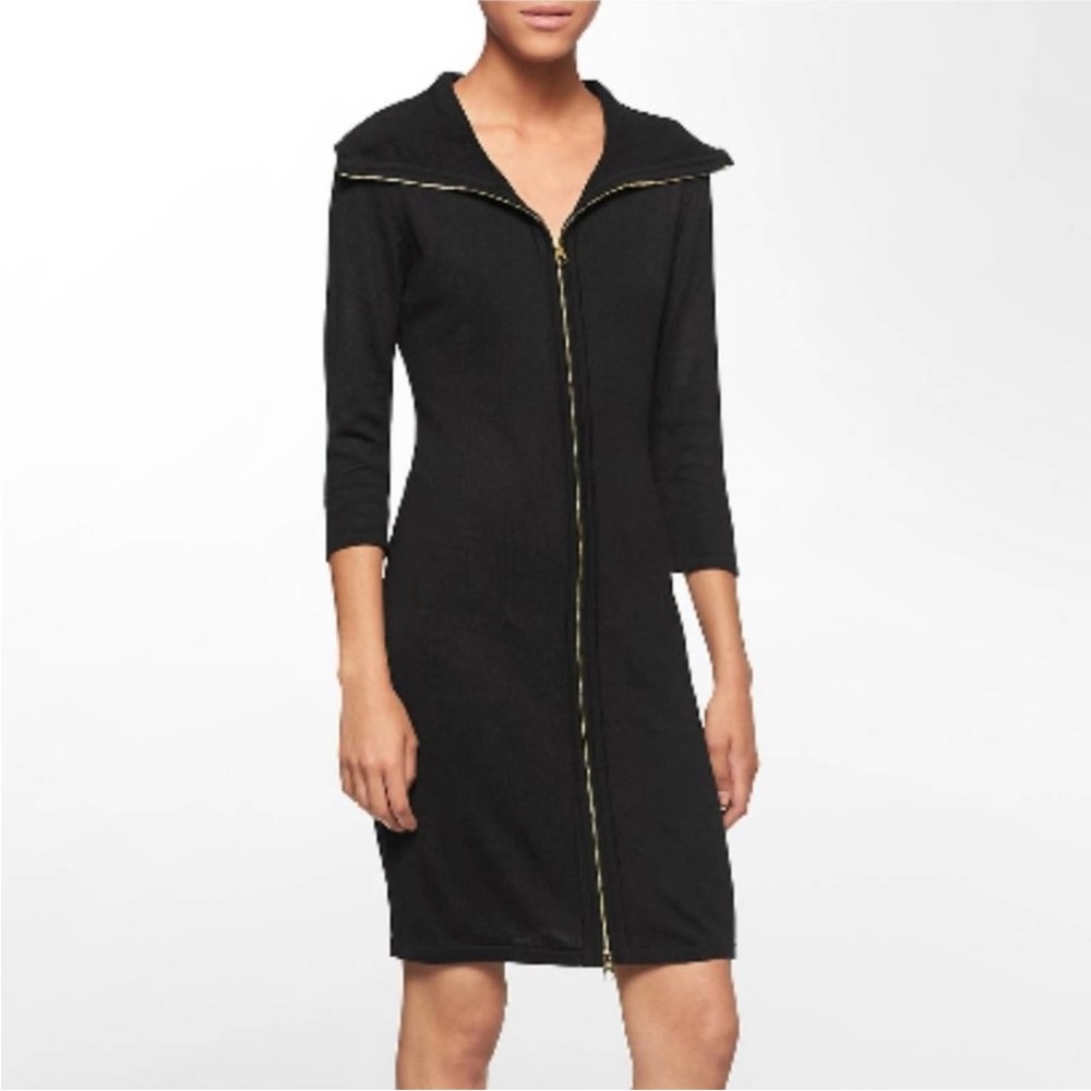 Calvin Klein Black Dress with Gold Zipper